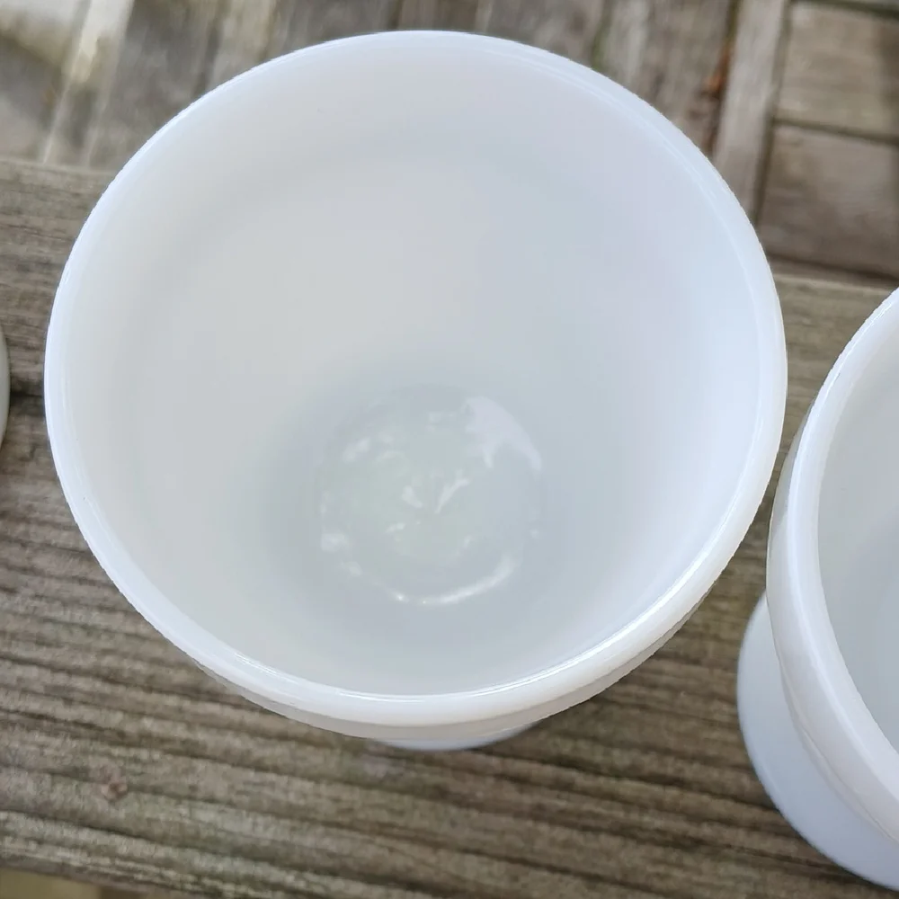 4 Anchor Hocking Milk Glass Sherbert Dessert Ice Cream Cups